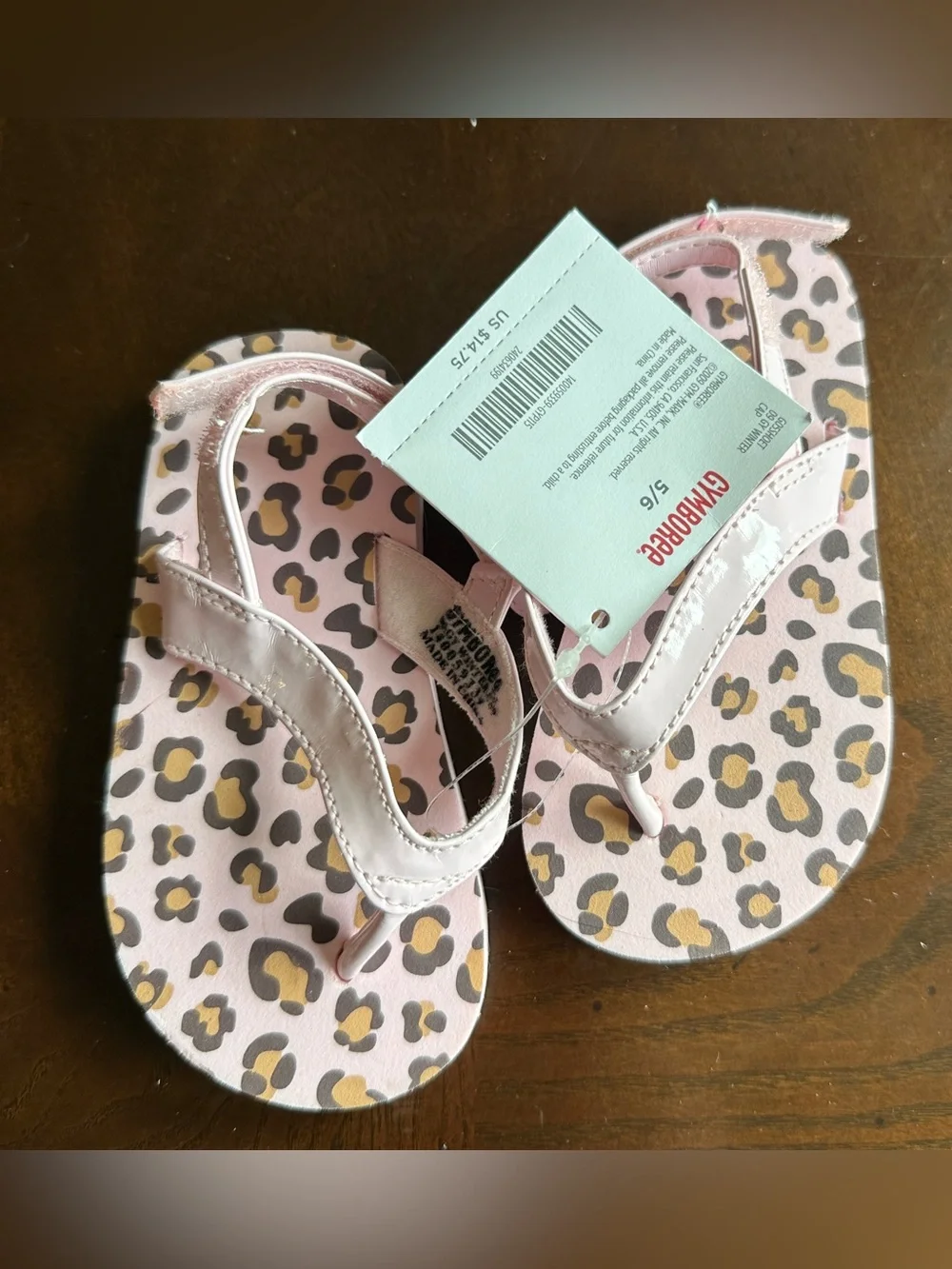 NWT Gymboree Kitty‎ Glamour Cheetah Print Sandals, Size 5/6
